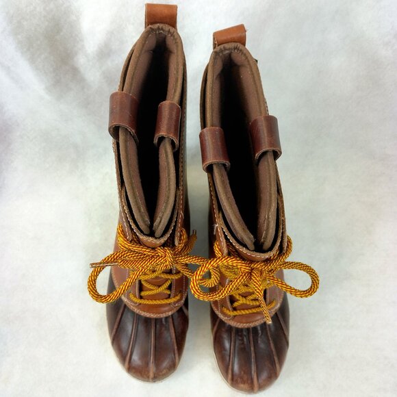 LL Bean Women’s 8 Bar Harbor Tek 2.5 Tall Leather Duck Boots Brown Waterproof - Picture 8 of 12